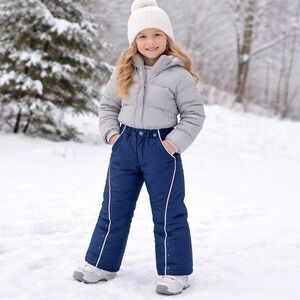 Protection System Lined Snow Pants Girls 6 Navy Blue Insulated Ski Snowboard